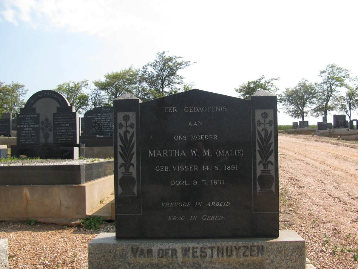 WESTHUIZEN Martha W.M., van der nee VISSER 1891-1971