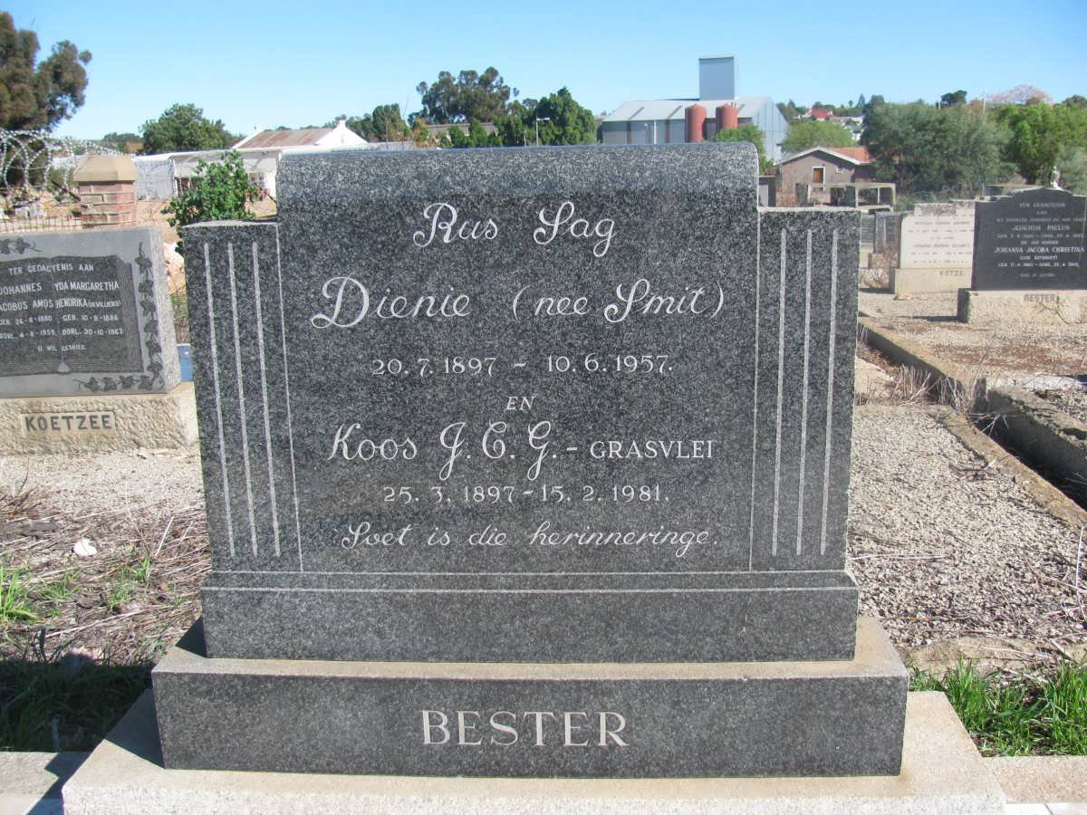 BESTER Jacobus Cornelius Gideon 1897-1981 &amp; Dina Fredrika SMIT 1897-1957
