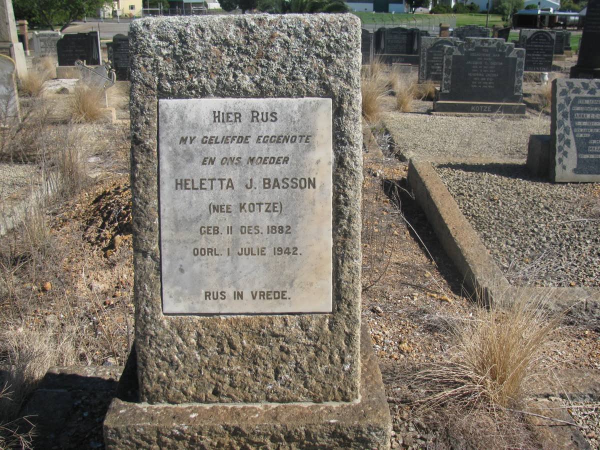 BASSON Heletta J. nee KOTZE 1882-1942