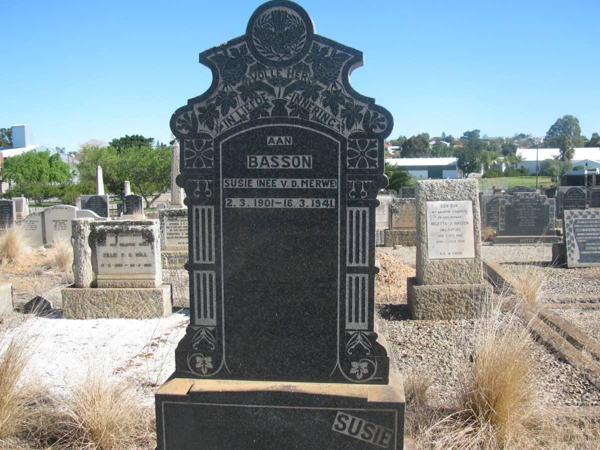 BASSON Susie nee VAN DER MERWE 1901-1941