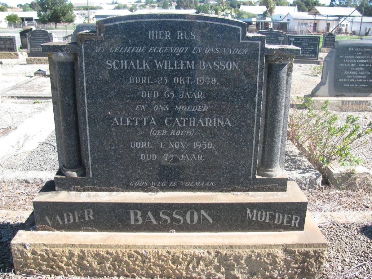 BASSON Schalk Willem -1948 &amp; Aletta Catharina KOCH -1958