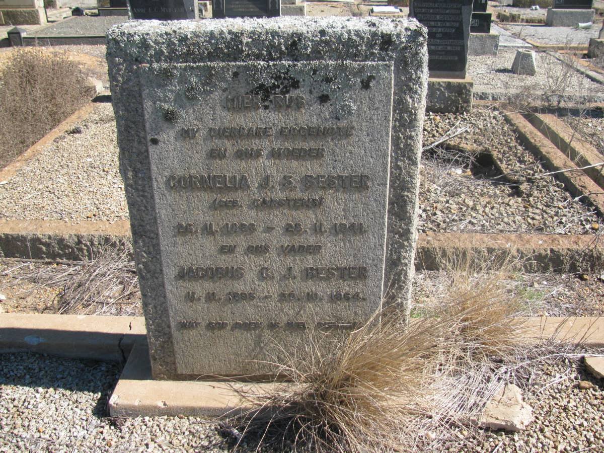 BESTER Jacobus G.J. 1895-1964 &amp; Cornelia J.S. CARSTENS 1893-1941