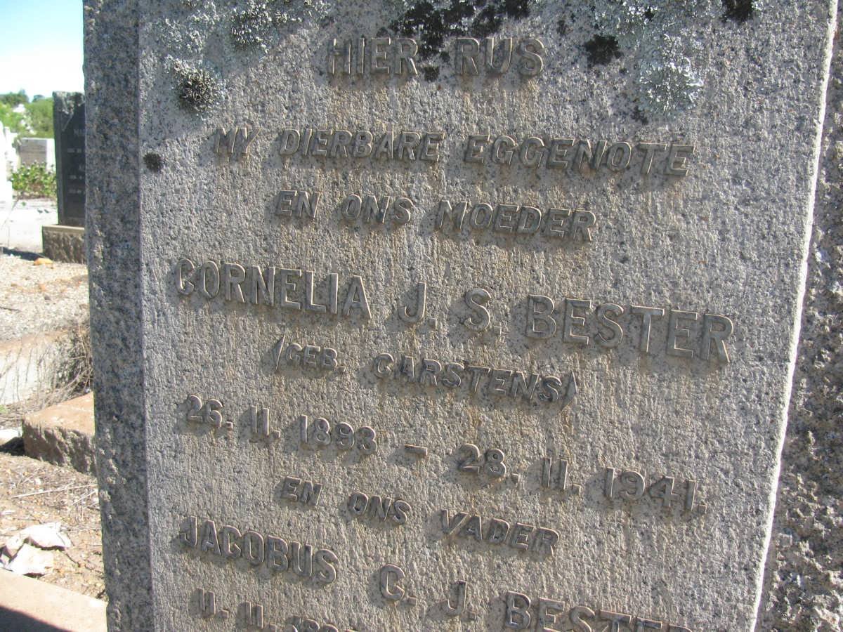 BESTER Jacobus G.J. 1895-1964 &amp; Cornelia J.S. CARSTENS 1893-1941
