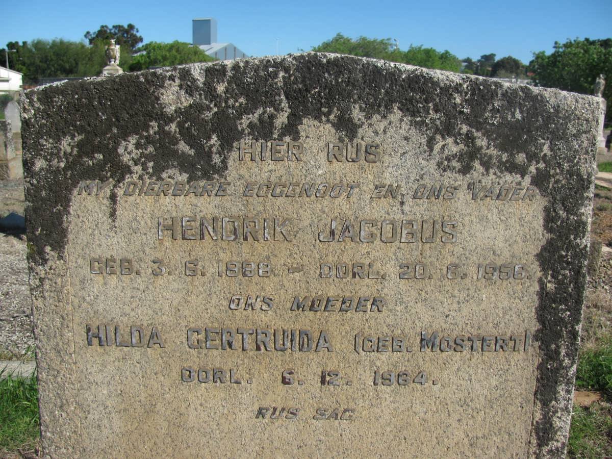 BASSON Hendrik Jacobus 1888-1956 &amp; Hilda Gertruida MOSTERT -1964
