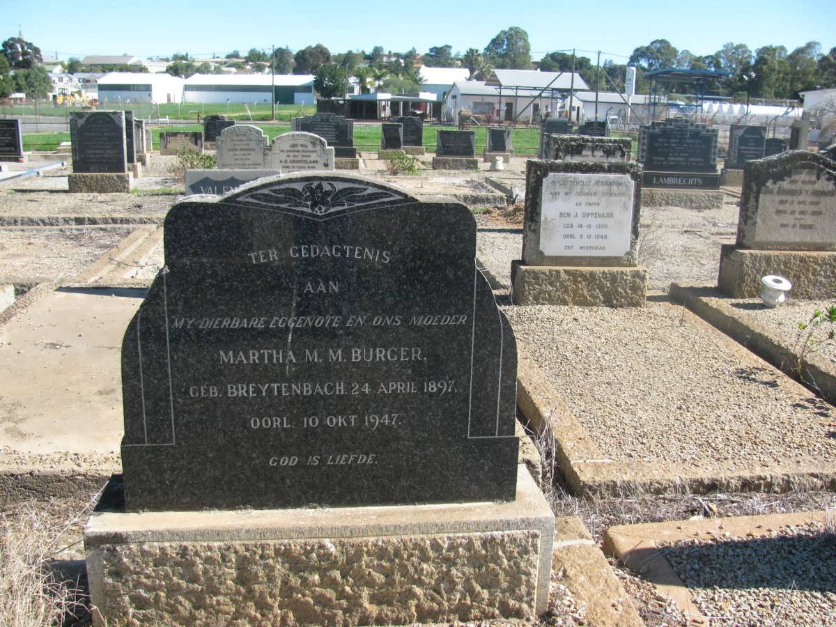 BURGER Martha M.M. nee BREYTENBACH 1897-1947