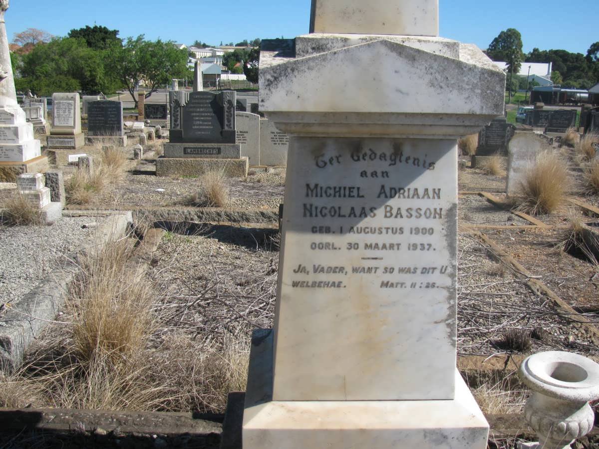 BASSON Michiel Adriaan Nicolaas 1900-1937