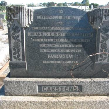CARSTENS Johannes Christiaan 1890-1947 &amp; Catharina -1979