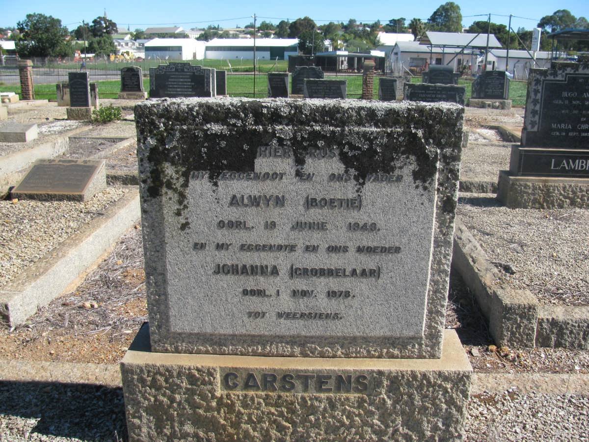 CARSTENS Alwyn -1949 &amp; Johanna GROBBELAAR -1978