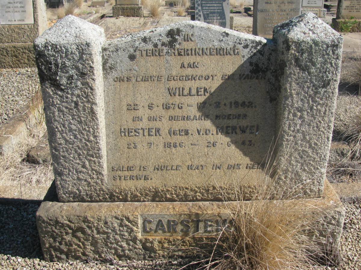 CARSTENS Willem 1876-1942 &amp; Hester V.D. MERWE 1886-1943