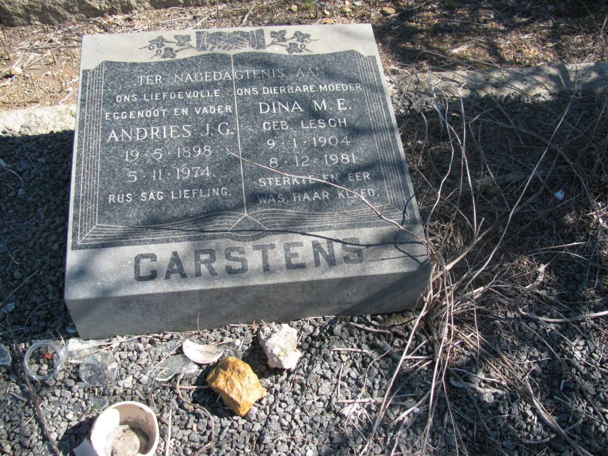 CARSTENS Andries J.G 1898-1974 &amp; Dina M.E. LESCH 1904-1981 :: CARSTENS J.D 1937-1950