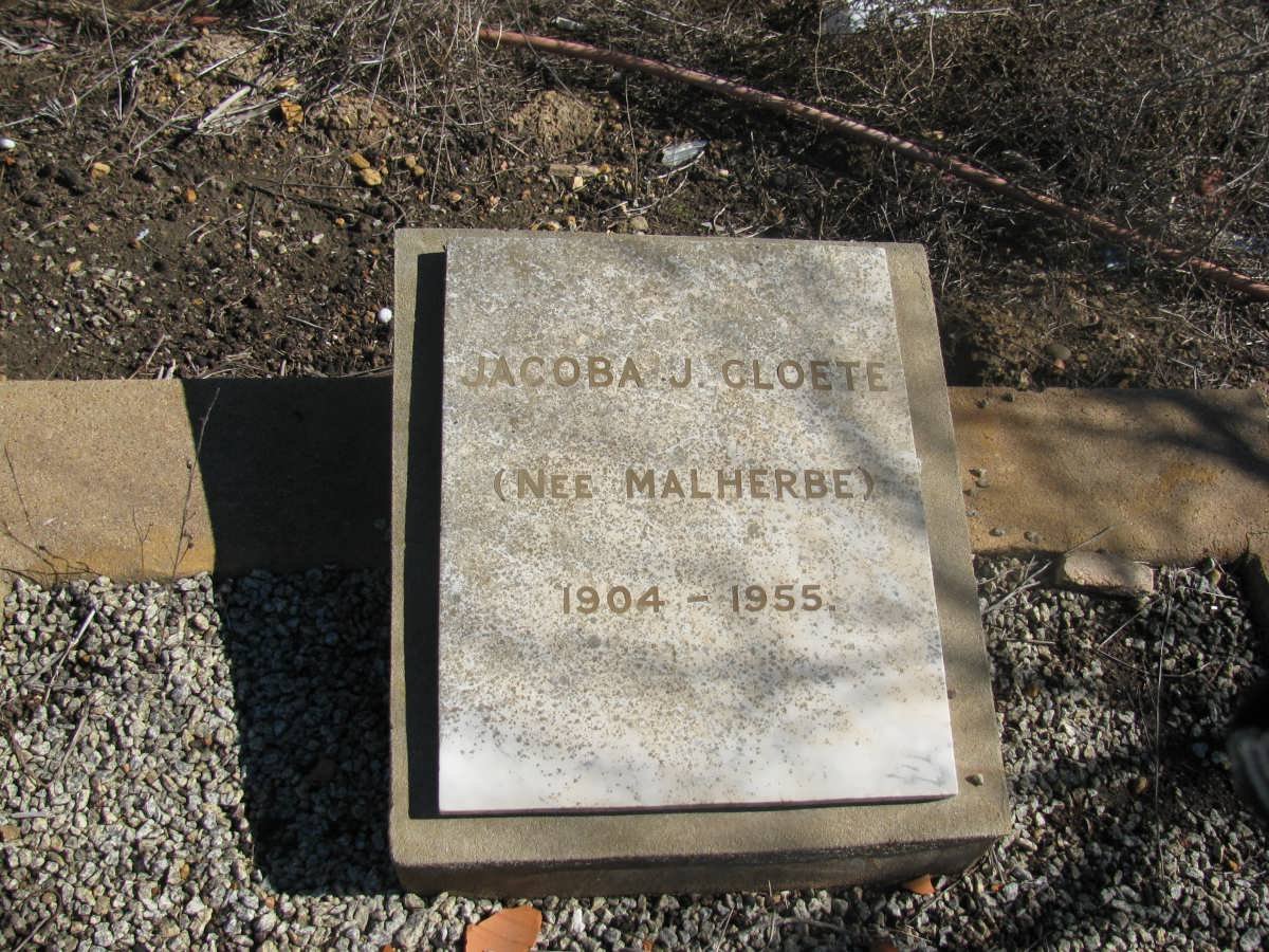 CLOETE Jacoba J. nee MALHERBE 1904-1955