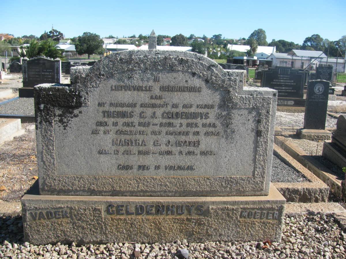 GELDENHUYS Theunis G.J. 1889-1944 &amp; Martha G.J. RABE 1895-1963