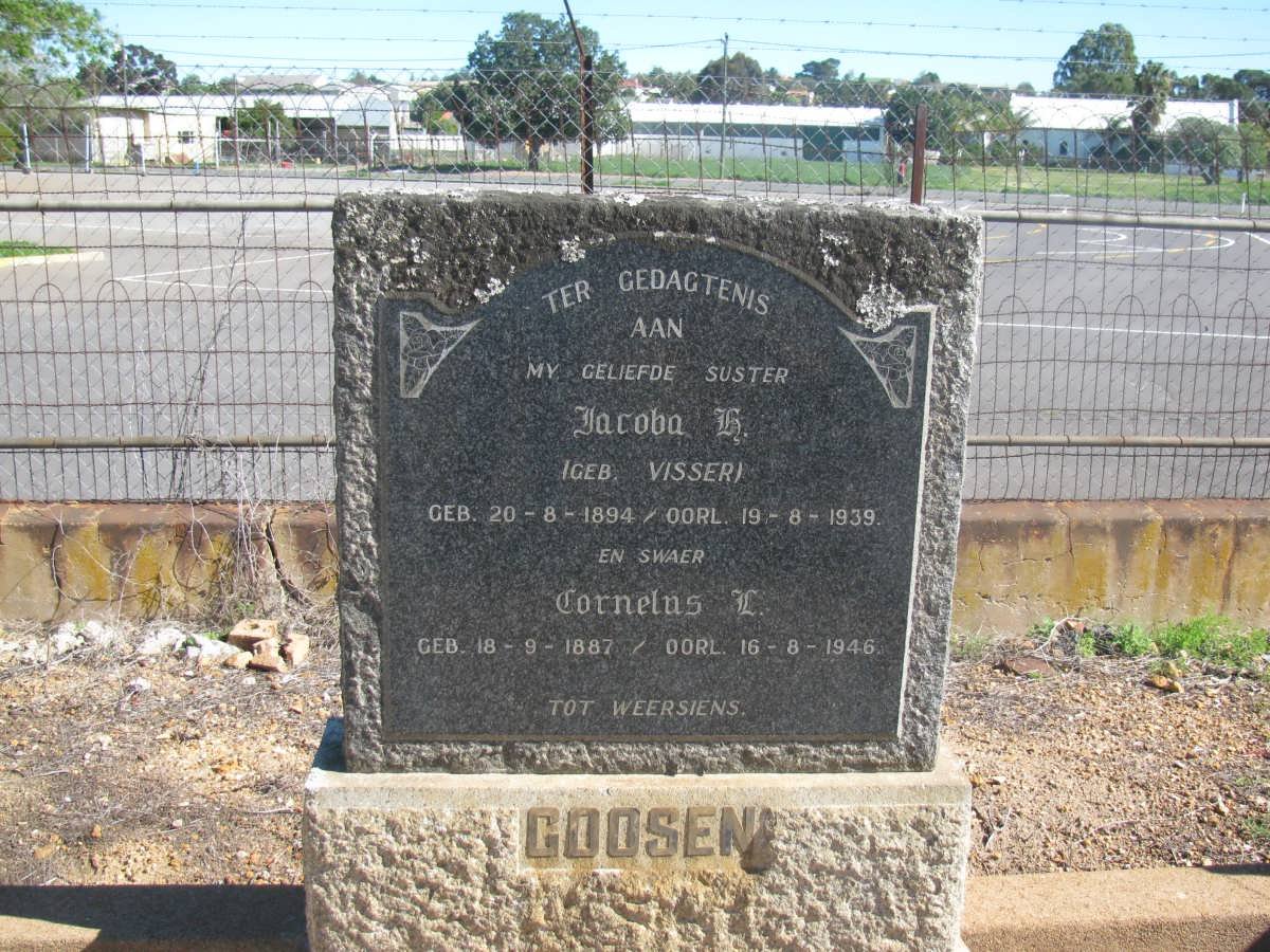 GOOSEN Cornelus L.1887-1946 &amp; Jacoba H. VISSER 1894-1939