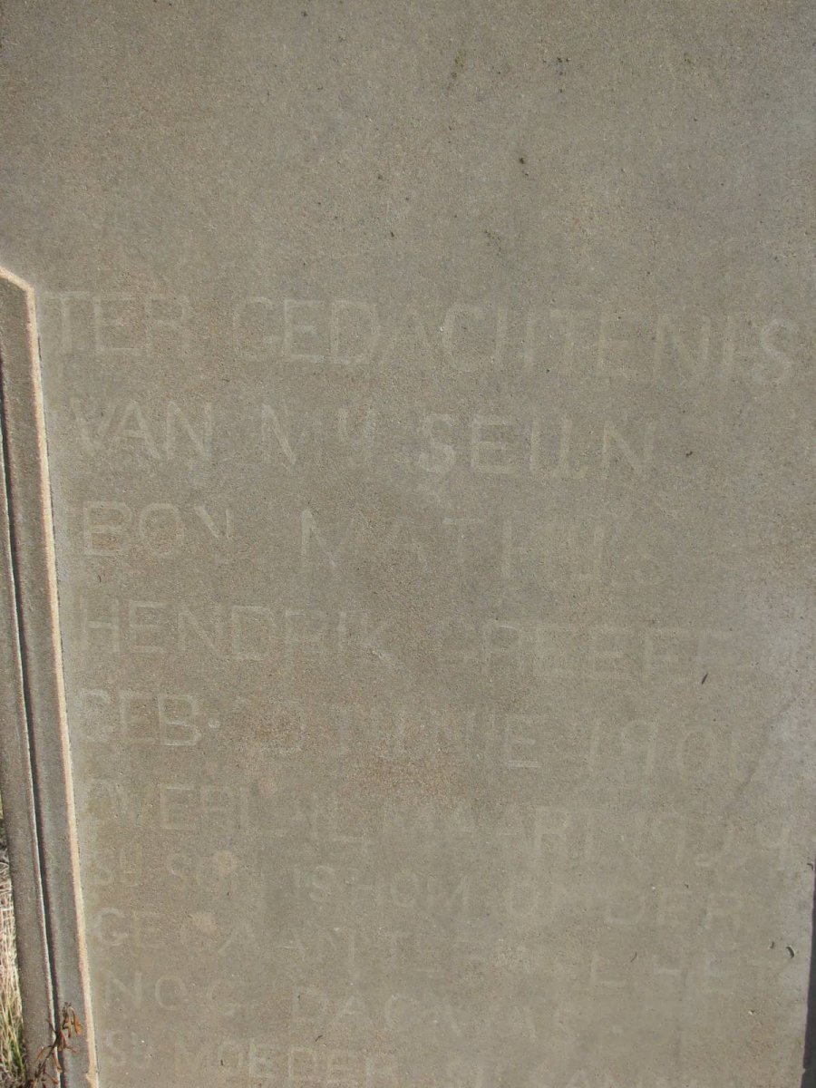 GREEFF Matthys Hendrik 190?-1929