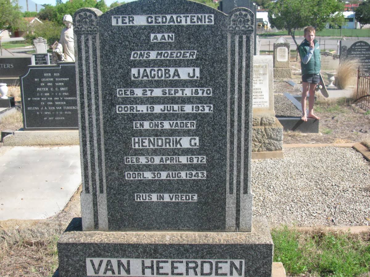 HEERDEN Hendrik G., van 1872-1943 &amp; Jacoba J. 1870-1937