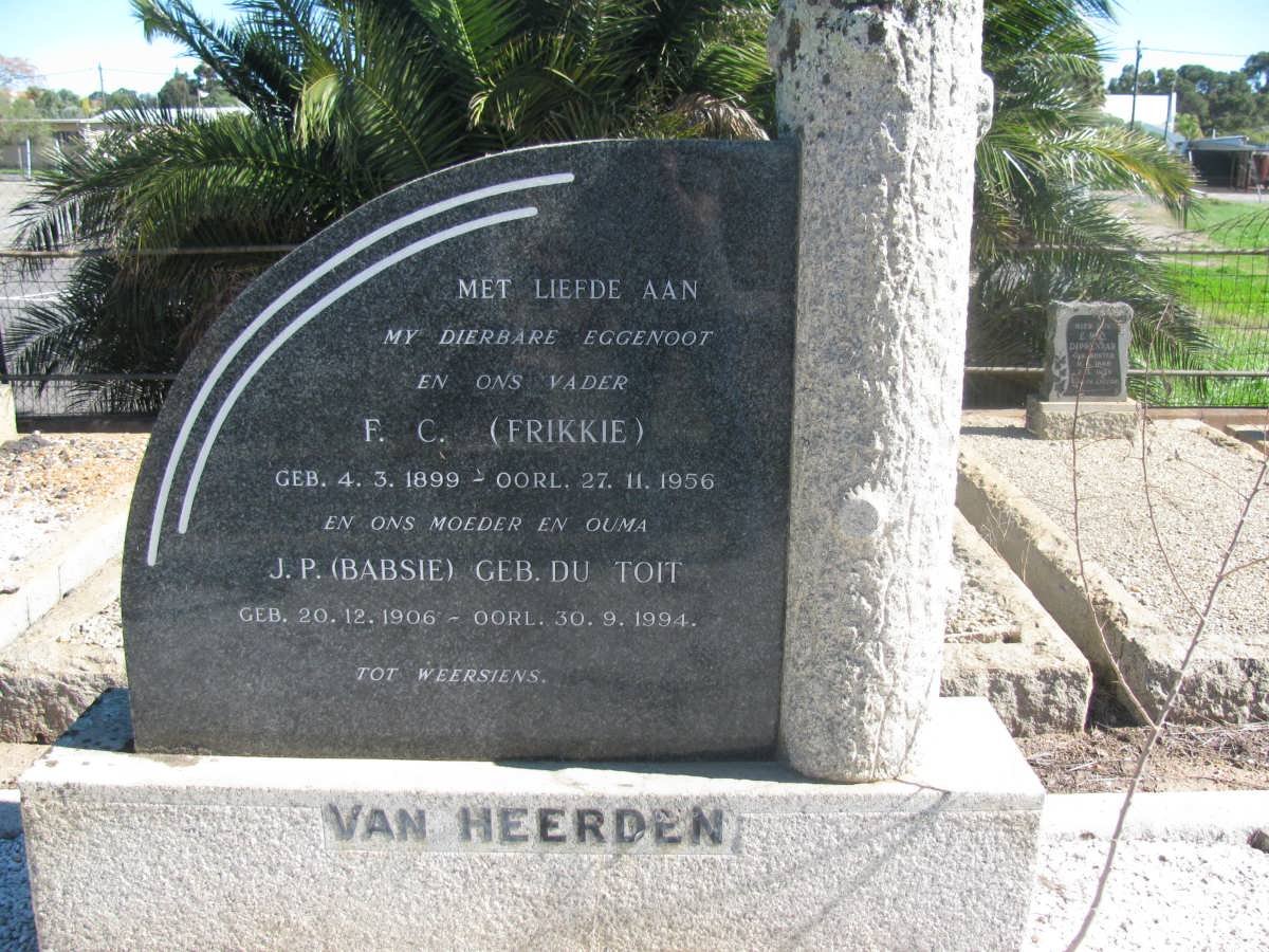 HEERDEN F.C., van 1899-1956 &amp; J.P. DU TOIT 1906-1994