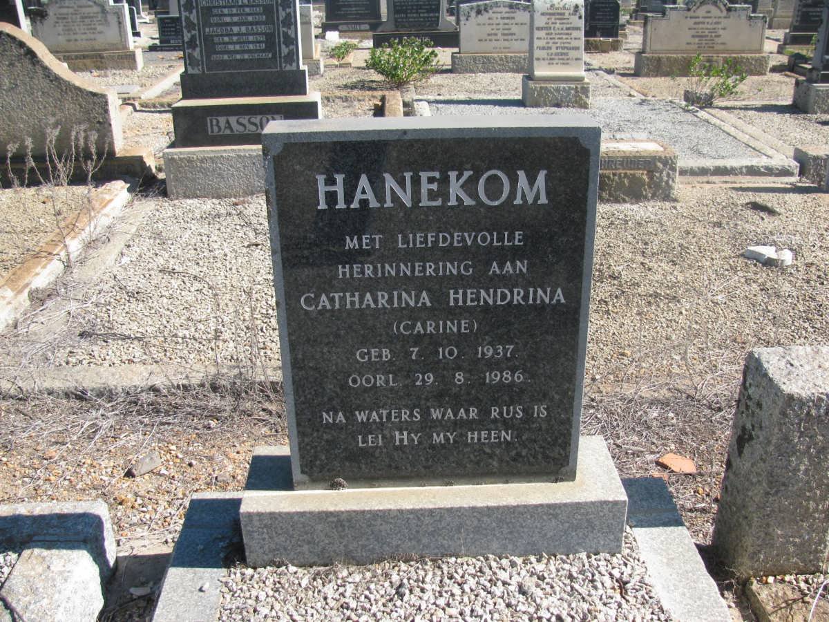 HANEKOM Catharina Hendrina 1937-1986
