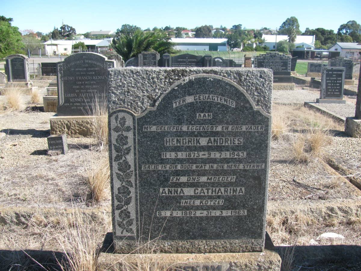 HANEKOM Hendrik Andries 1873-1943 &amp; Anna Catharina KOTZE 1882-1963