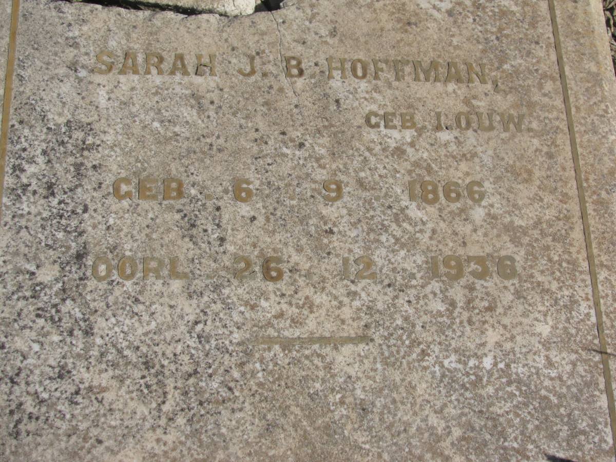 HOFFMAN Sybrand Abraham 1858-1907 &amp; Sarah J.B. LOUW 1866-1936