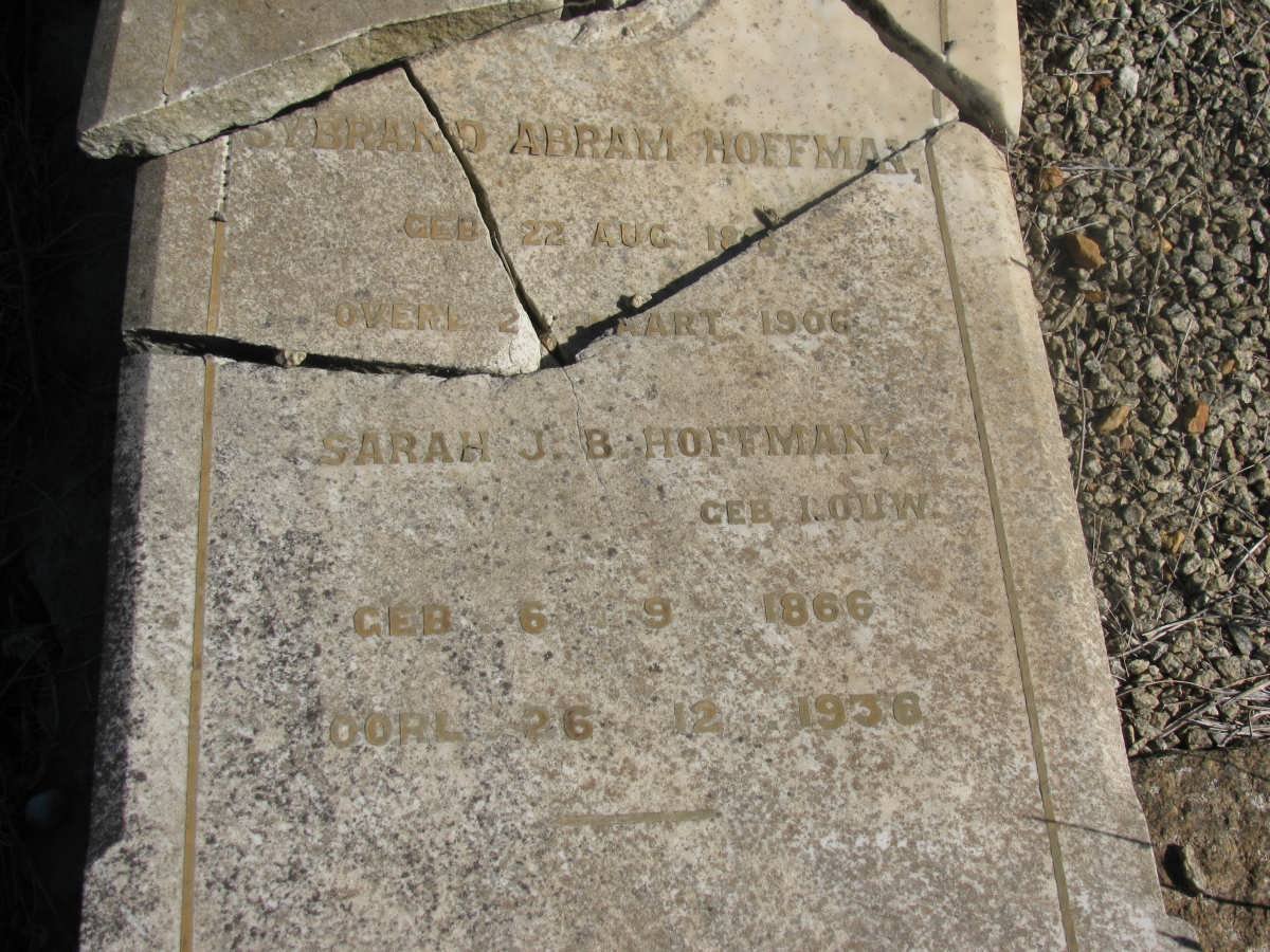 HOFFMAN Sybrand Abraham 1858-1907 &amp; Sarah J.B. LOUW 1866-1936