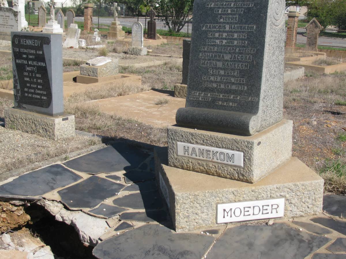 HANEKOM Pierre Francois 1876-1930 &amp; Johanna Jacoba Maria RUST 1886-1975