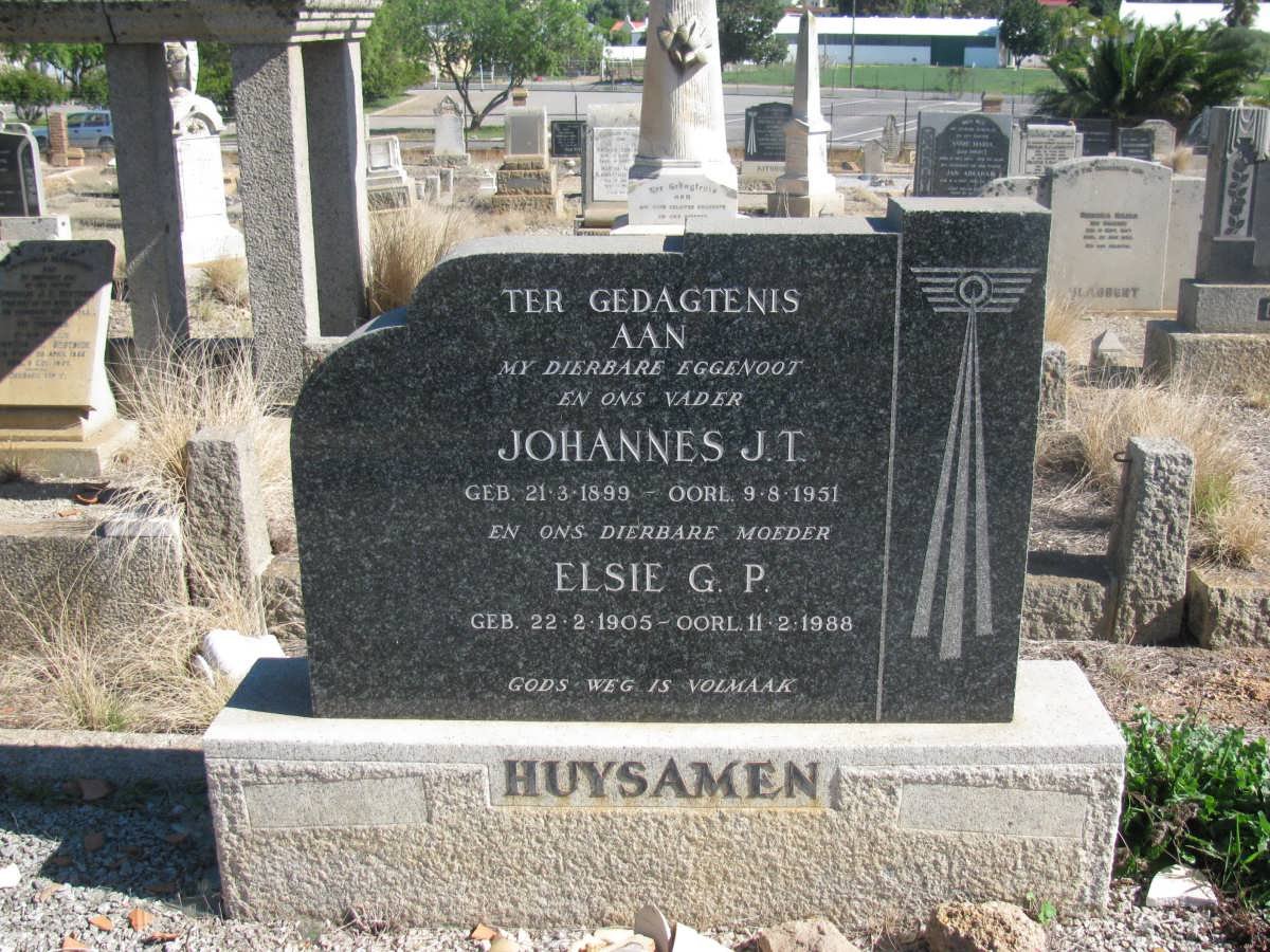 HUYSAMEN Johannes J.T. 1899-1951 &amp; Elsie G.P. 1905-1988