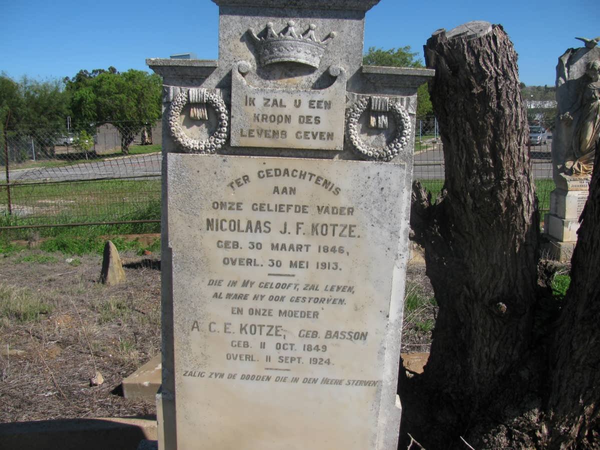 KOTZE Nicolaas J.F. 1846-1913 &amp; A.C.E. BASSON 1849-1924