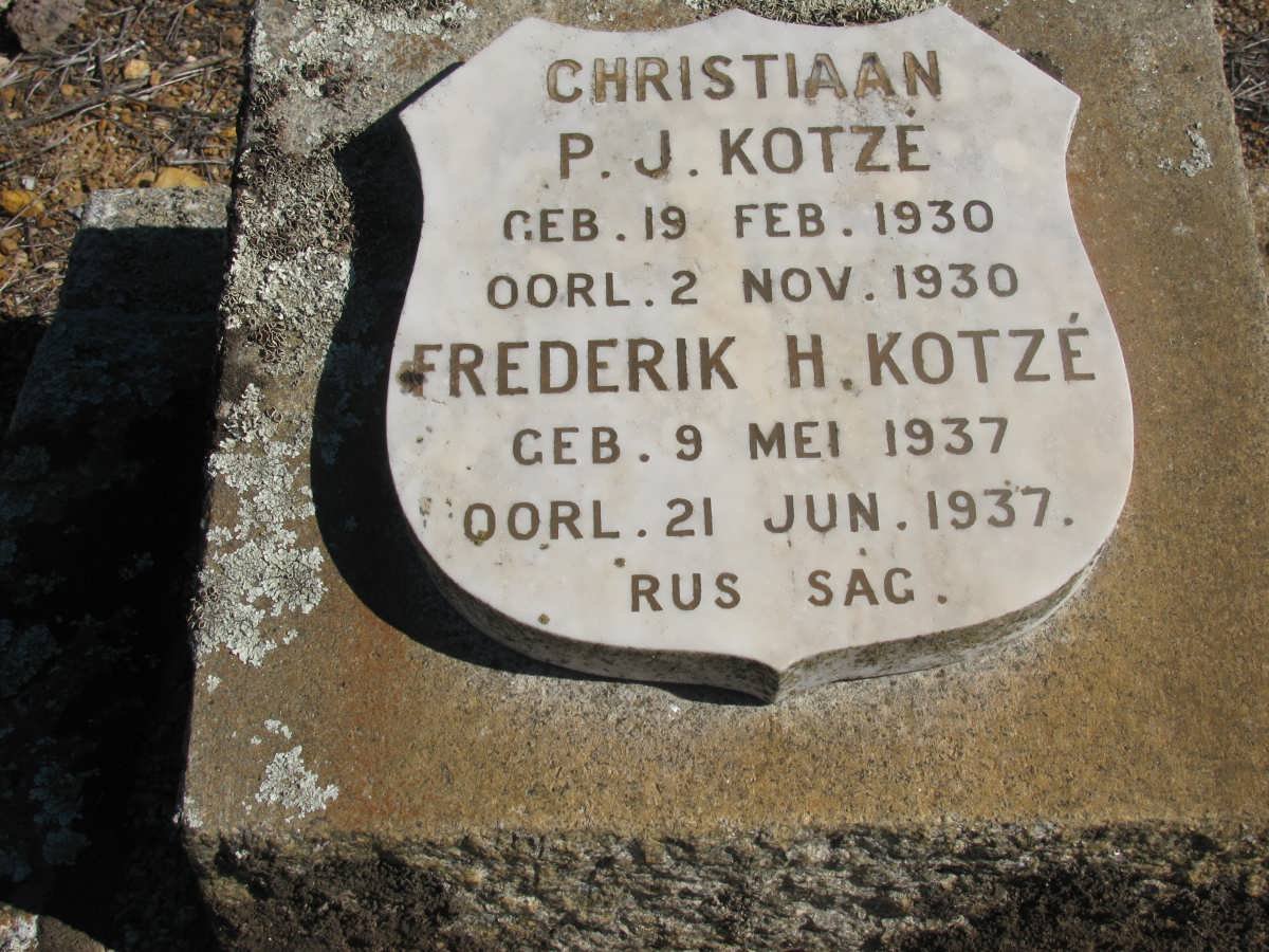 KOTZE Christiaan P.J. 1930-1930 :: KOTZE Frederik H. 1937-1937