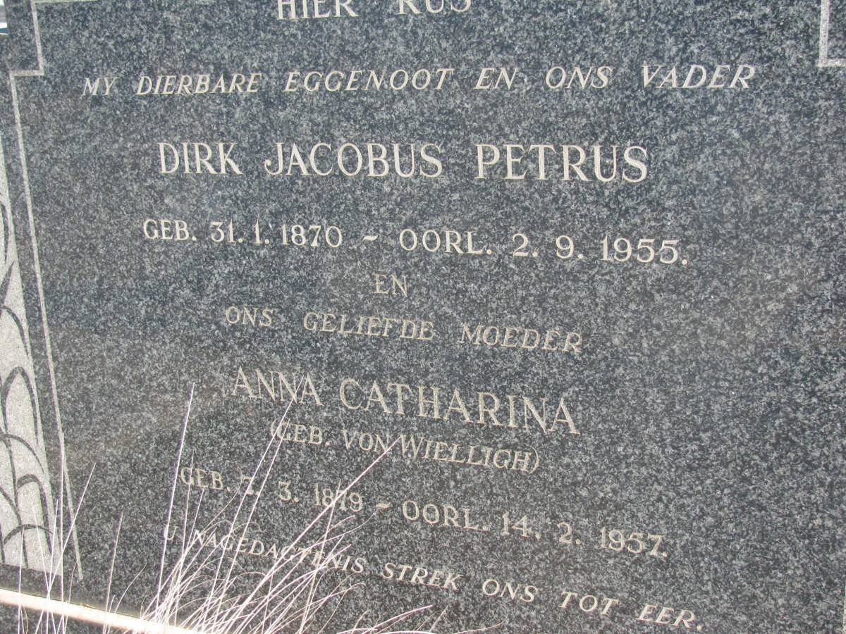 KOTZE Dirk Jacobus Petrus 1870-1955 &amp; Anna Catharina VON WIELLIGH 1879-1957