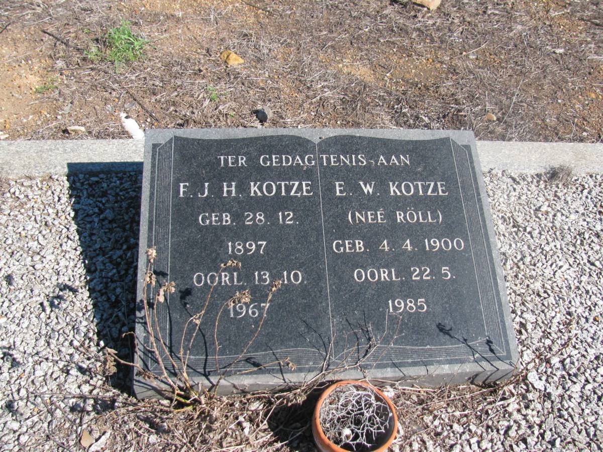 KOTZE F.J.H. 1897-1967 &amp; E.W ROLL 1900-1985