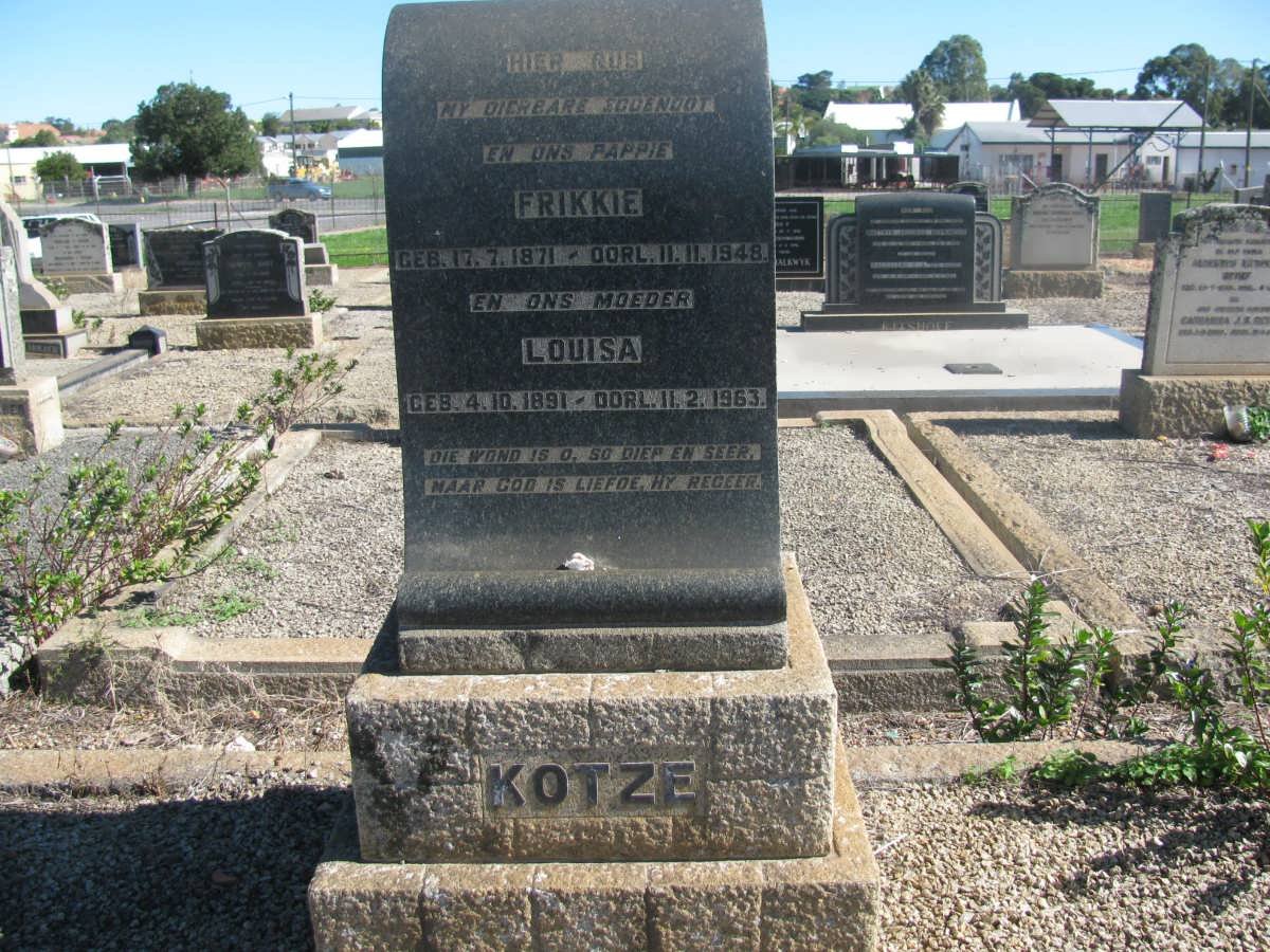 KOTZE Frikkie 1871-1948 &amp; Louisa 1891-1963