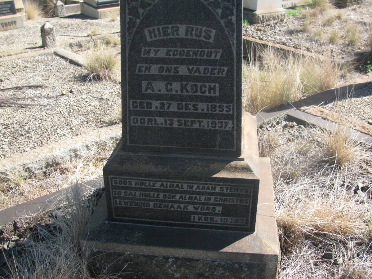 KOCH A.C. 1855-1937 &amp; Maatjie W.E. BURGER 1856-1947