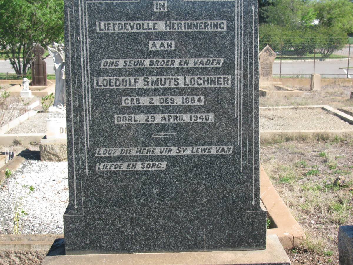 LOCHNER, Loedolff Smuts 1884-1940