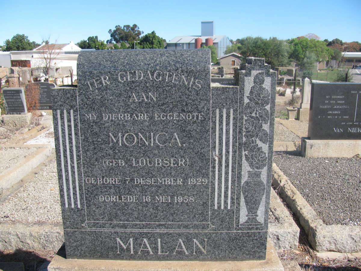 MALAN Monica nee LOUBSER 1929-1958