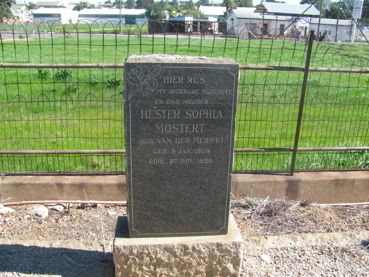 MOSTERT Hester Sophia nee van der MERWE 1908-1956