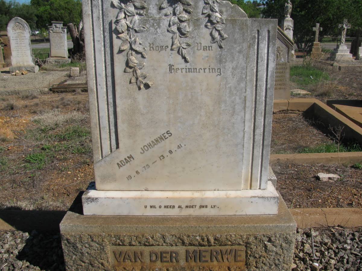 MERWE Adam Johannes, van der 1875-1941