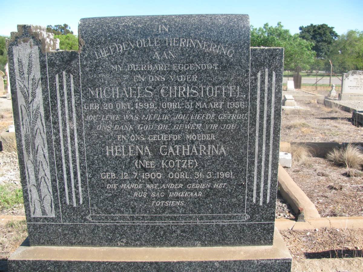 NIEKERK Michaels Christoffel, van 1899-1956 &amp; Helena Catharina KOTZE 1900-1961