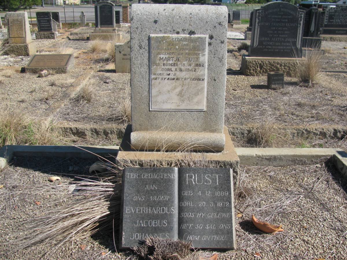RUST Everhardus Jacobus Johannes 1889-1972 &amp; Martje BURGER 1892-1942