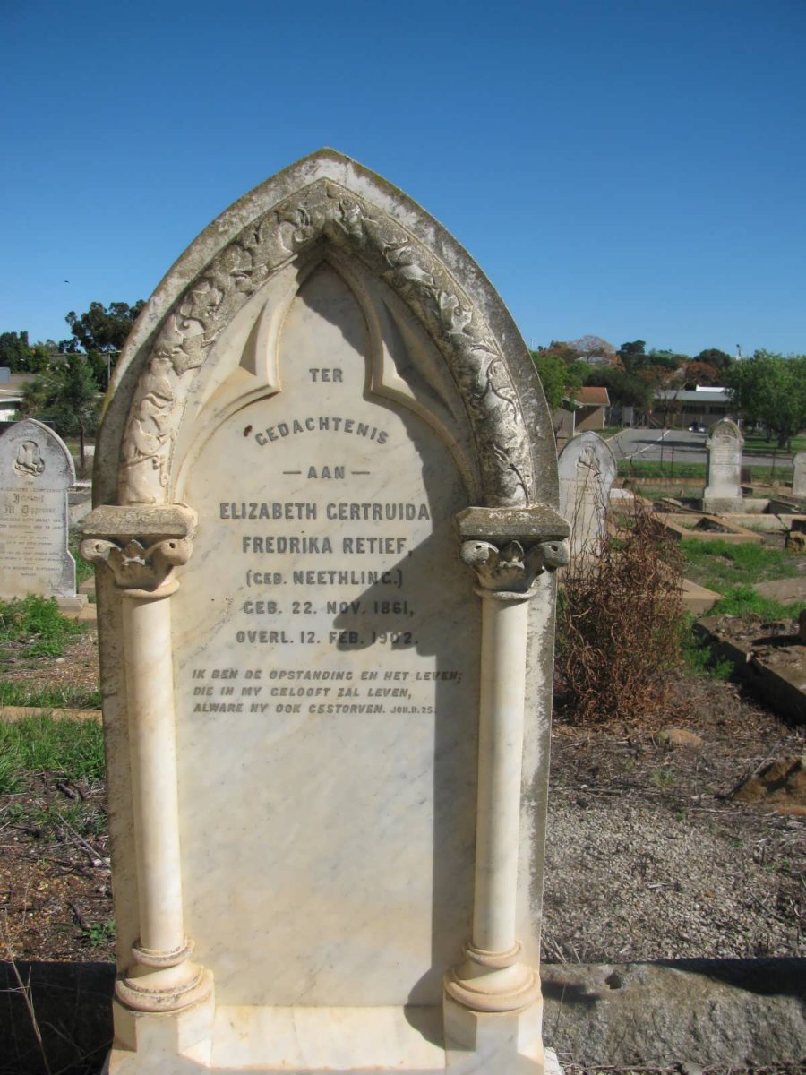 RETIEF Elizabeth Gertruida Fredrika nee NEETHLING 1861-1902