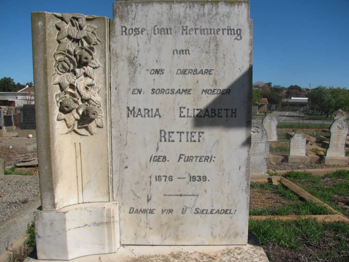 RETIEF Maria Elizabeth nee FURTER 1876-1939