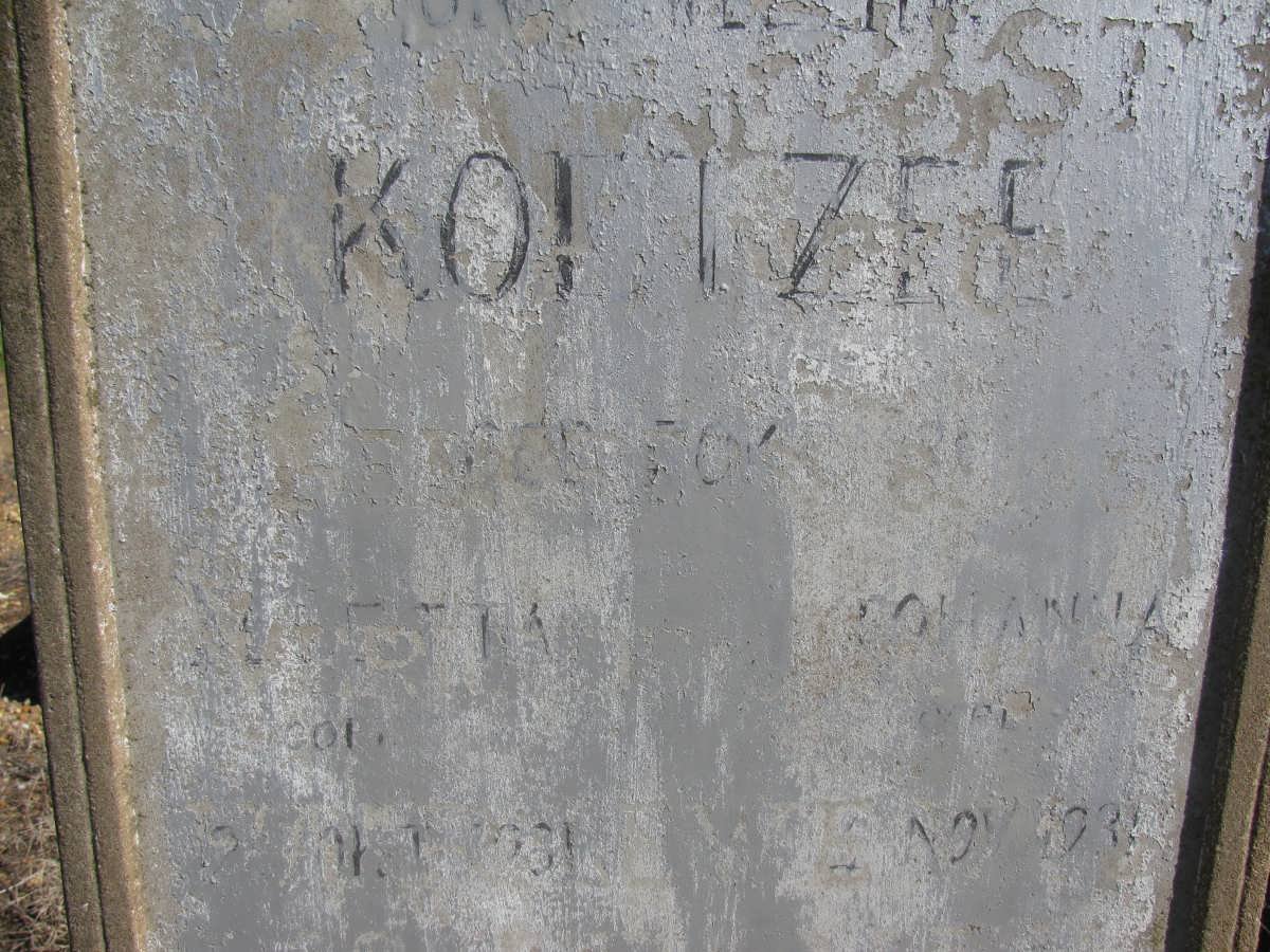 RUST Catharina Hendrina nee HANEKOM :: KOETZEE Aletta 1931-1931 :: KOETZEE Johanna 1931-1931