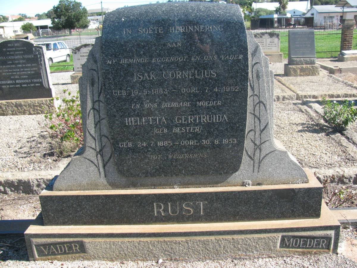 RUST Isak Cornelius 1883-1952 &amp; Heletta Getruida BESTER 1885-1953