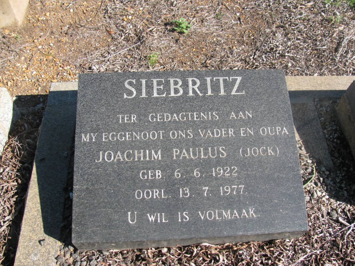 SIEBRITZ Joachim Paulus 1922-1977
