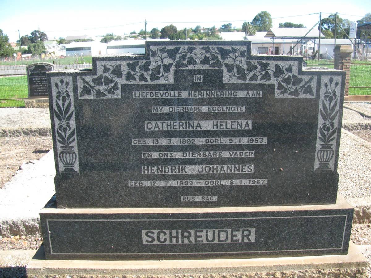 SCHREUDER Hendrik Johannes 1889-1967 &amp; Catherina Helena 1892-1953