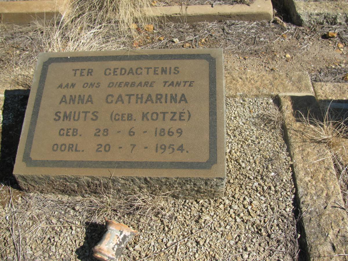 SMUTS Anna Catharina nee KOTZE 1869-1954