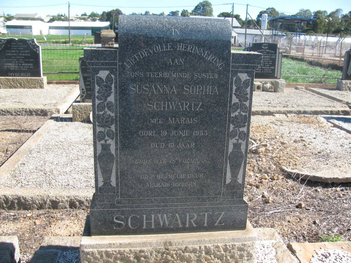 SCHWARTZ Susanna Sophia nee MARAIS -1953