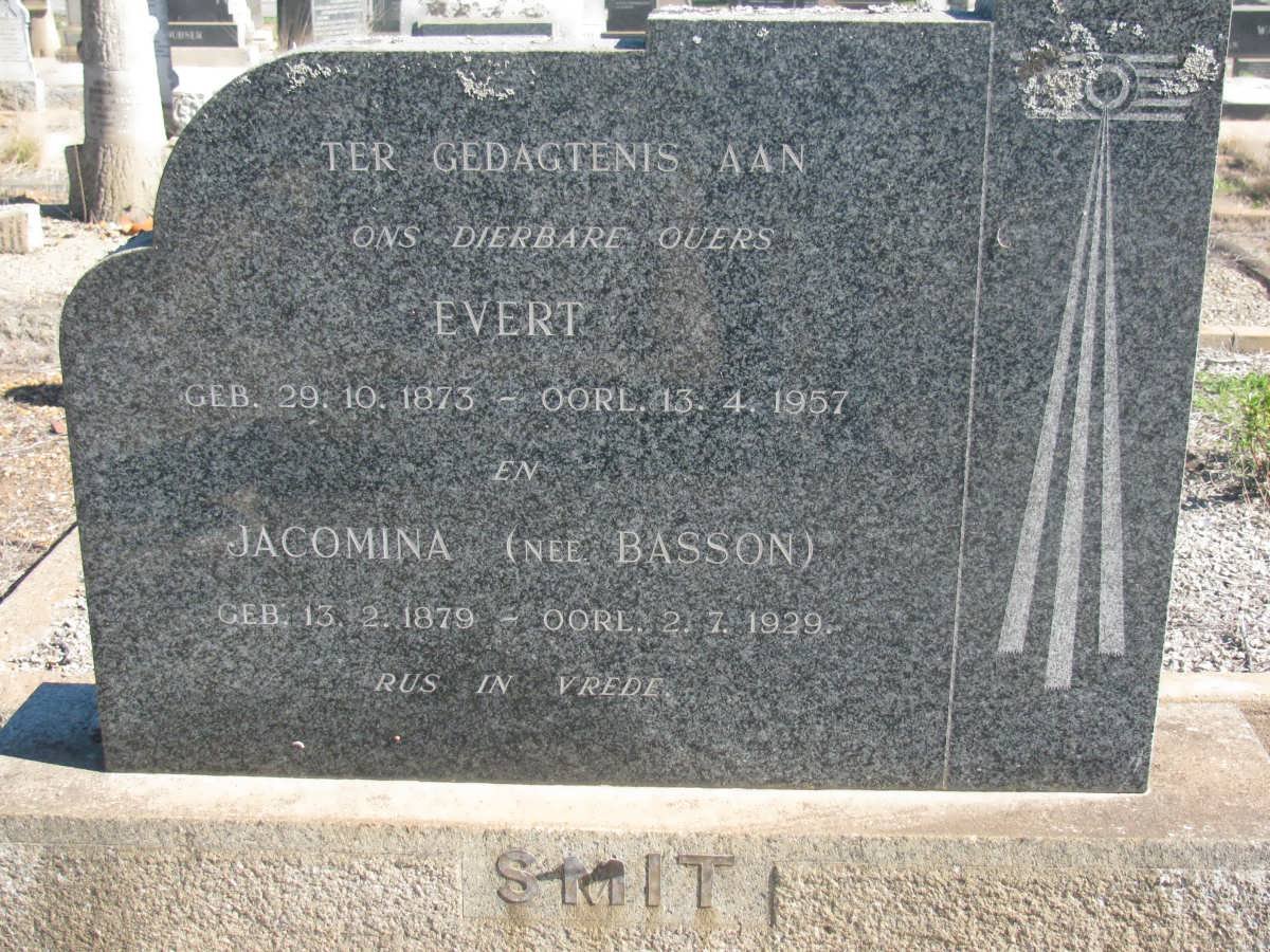 SMIT Evert 1873-1957 &amp; Jacomina BASSON 1879-1929