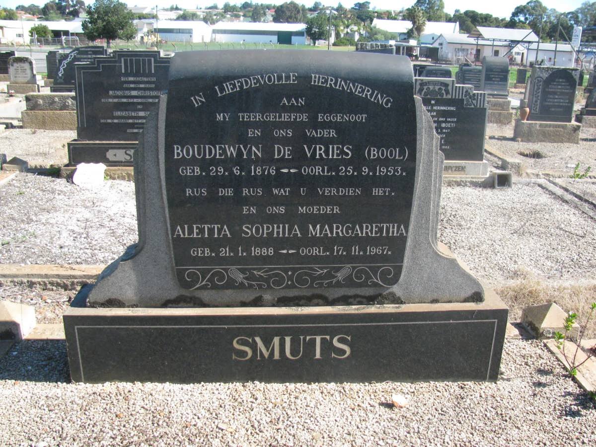 SMUTS Boudewyn de Vries 1876-1953 &amp; Aletta Sophia Margaretha 1888-1967