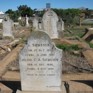 SIEMSSEN F.L. nee du TOIT :: SIEMSSEN G. 1896-1897 :: SIEMSSEN Julius C.A. 1898-1899 :: SIEMSSEN Ludolf De V. 1901-1912 
