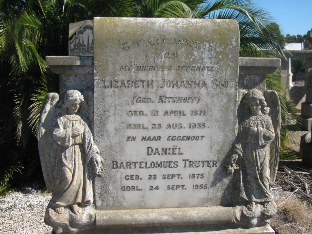 SMIT Daniel Bartholomeus Truter 1875-1955 &amp; Elizabeth Johanna KITSHOFF 1871-1935